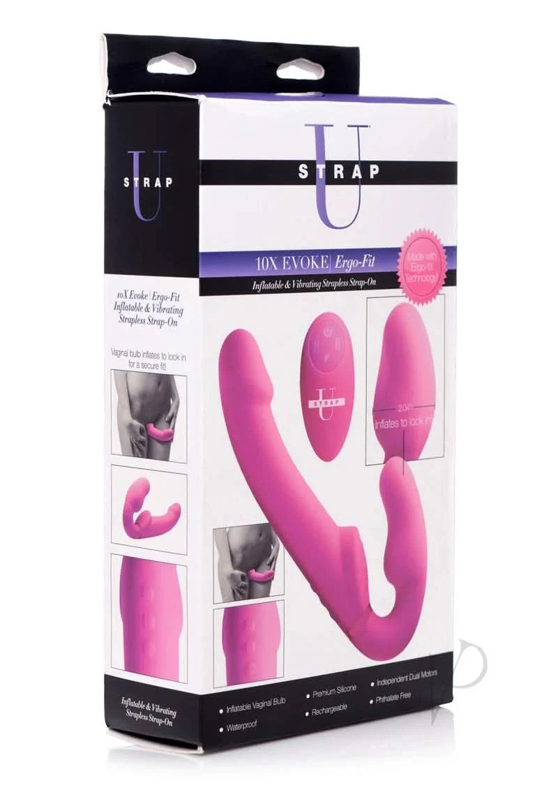 Ergo-fit G-pulse Inflatable And Vibrating Strapless Strap-on - Harnesses - by XR Brands - The Pink Case Sex Shop
