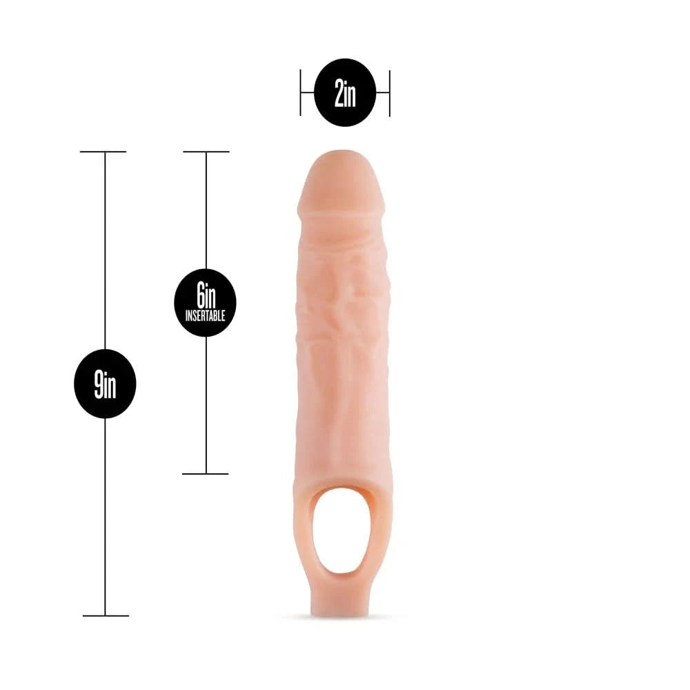 Performance PLUS Cock Sheath Penis Extender 9″ – Vanilla - Penile Extension and Sleeves - by BLUSH - The Pink Case Sex Shop