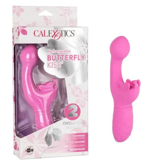 Rechargeable Butterfly Kiss Massager - Rabbit Vibrators - by CalExotics - The Pink Case Sex Shop