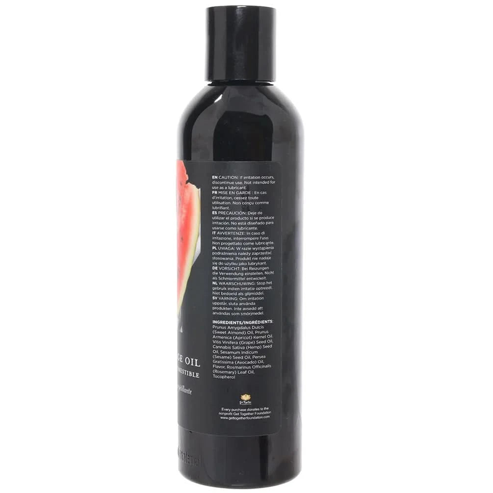 Earthly Body® Edible Massage Oil – Juicy Watermelon 8 oz - Massage Oil - by EARTHLY BODY - The Pink Case Sex Shop