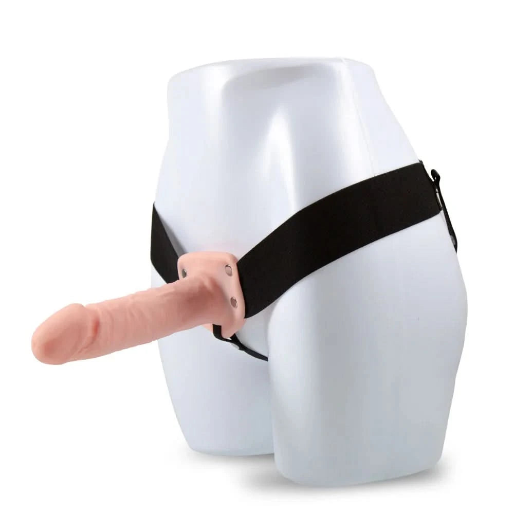 Dr. Skin By Blush® | 7-Inch Long Hollow Strap On Vanilla - Harnesses - by Blush Novelties - The Pink Case Sex Shop