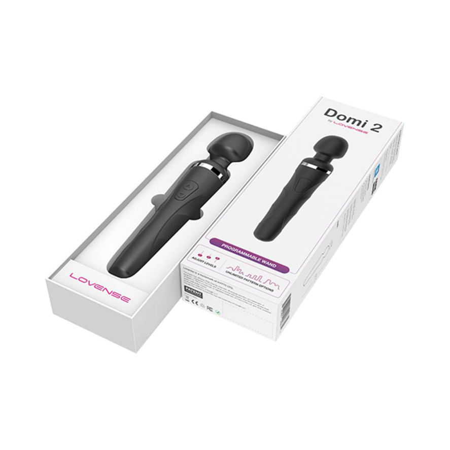 Lovense Domi 2 Interactive Wand Massager - The Pink Case Sex Shop Lovense Domi 2 Interactive Wand Massager - The Pink Case Sex Shop