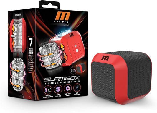 M for Men Slambox-Red Rotating Auto Stroker - Masturbators - by Blush Novelties - The Pink Case Sex Shop