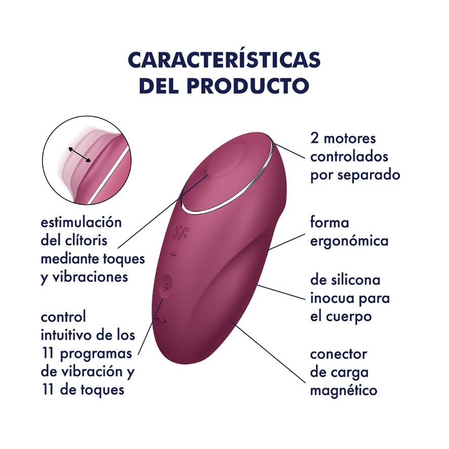 Satisfyer Tap & Climax 1 - Vibrators - by Satisfyer - The Pink Case Sex Shop